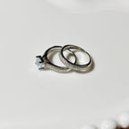 Silver plated elegant double ring