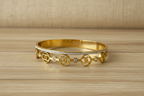 Elegant Double-Band "CC" Pavé Bangle