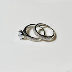 Silver plated elegant double ring