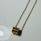 Embossed Spiral Coil Pendant Necklace – Gold Toned & Tarnish Resistant