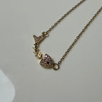 Curved Fish & Triangle Accent Pendant Necklace – Gold Toned & Tarnish Resistant