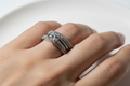 Silver plated elegant double ring