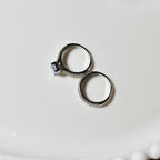 Silver plated elegant double ring