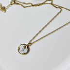 Embossed Rose Coin Pendant Necklace – Gold Toned & Tarnish Resistant