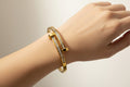 Gold Nail-Style Stainless Steel Bangle Bracelet – Non-Tarnish & Waterproof
