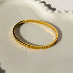 Roman Numeral & Crystal Accent Bangle Bracelet – Gold Toned & Tarnish Resistant