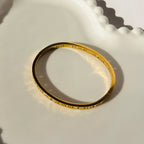 Roman Numeral & Crystal Accent Bangle Bracelet – Gold Toned & Tarnish Resistant