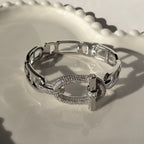 Luxury Gold and Silver Tone Pavé Link Bangle