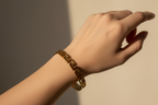 Greek Key Link Bracelet – Gold Toned & Tarnish Resistant