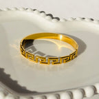 Greek Key Link Bracelet – Gold Toned & Tarnish Resistant