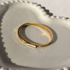 White Mother-of-Pearl & Crystal Accent Bangle Bracelet – Gold Toned & Tarnish Resistant