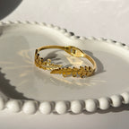 Leaf Motif Bangle Bracelet – Gold Toned & Tarnish Resistant