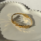 Leaf Motif Bangle Bracelet – Gold Toned & Tarnish Resistant
