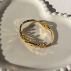 Leaf Motif Bangle Bracelet – Gold Toned & Tarnish Resistant