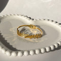Leaf Motif Bangle Bracelet – Gold Toned & Tarnish Resistant