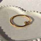 Nail Motif Bangle Bracelet – Gold Toned & Tarnish Resistant