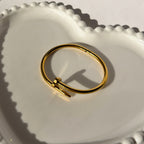 Nail Motif Bangle Bracelet – Gold Toned & Tarnish Resistant