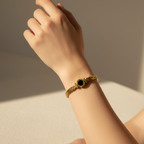 Roman Numeral & Black Onyx/Enamel Mesh Bracelet – Gold Toned & Tarnish Resistant