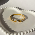 Twisted Roman Numeral & Crystal Accent Bangle – Gold Toned & Tarnish Resistant