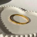 Screw & Crystal Accent Bangle Bracelet – Gold Toned & Tarnish Resistant