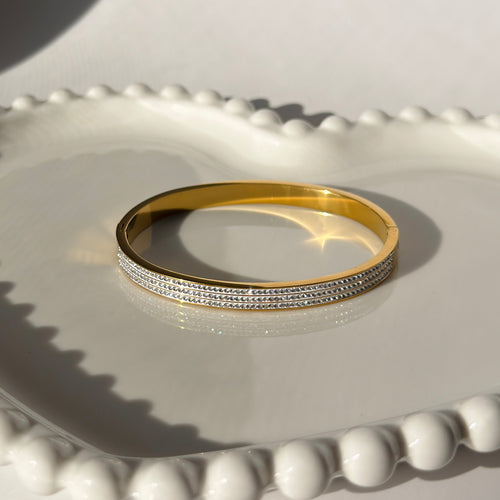 Crystal Bangle Bracelet – Gold Toned & Tarnish Resistant