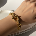 Luxury Gold and Silver Tone Pavé Link Bangle