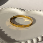Star Motif Bangle Bracelet – Gold Toned & Tarnish Resistant