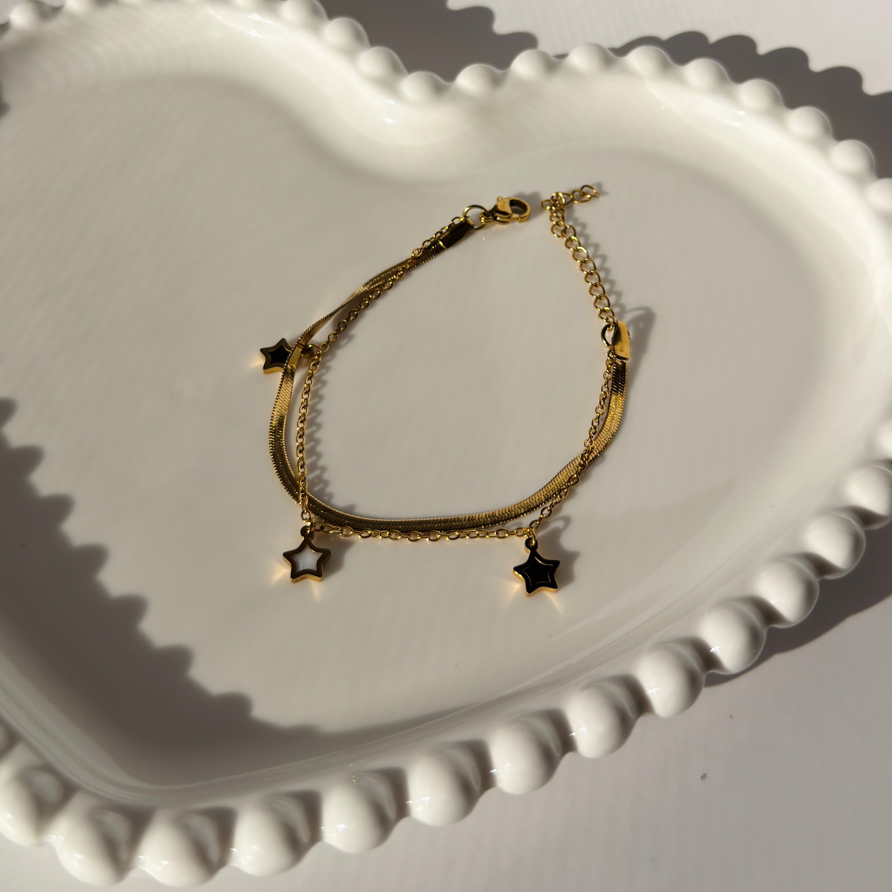 Layered Star Charm Bracelet – Gold Toned & Tarnish Resistant