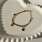 Layered Star Charm Bracelet – Gold Toned & Tarnish Resistant