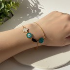 Cloud, Evil Eye & Hamsa Charm Bracelet – Gold Toned & Tarnish Resistant