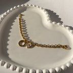 Roman Numeral Ring Charm Chain Bracelet – Gold Toned & Tarnish Resistant