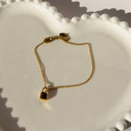 Minimalist Padlock Charm Bracelet – Gold Toned & Tarnish Resistant