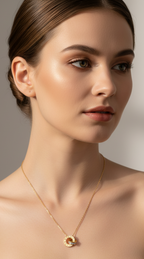 Roman Numeral Interlocking Ring Necklace – Durable & Tarnish-Resistant