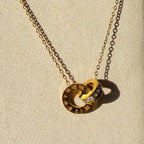 Roman Numeral Interlocking Ring Necklace – Durable & Tarnish-Resistant