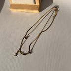 Layered Herringbone & Star Charm Necklace – Gold Toned & Tarnish Resistant