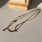 Layered Herringbone & Star Charm Necklace – Gold Toned & Tarnish Resistant