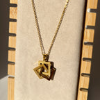 Interlocking Geometric Squares Pendant Necklace – Gold Toned & Tarnish Resistant