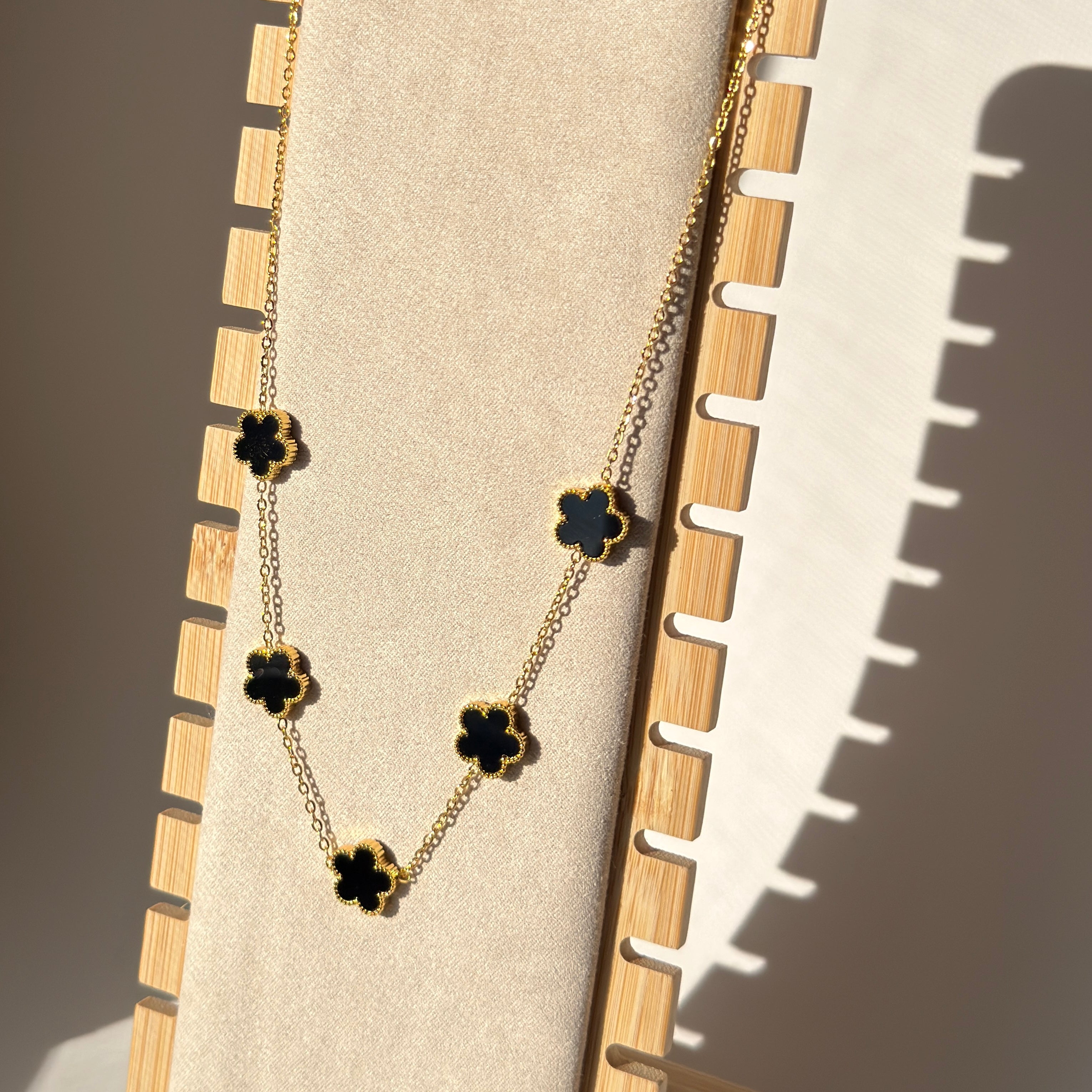 Black clover necklace