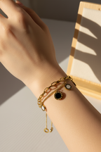 Layered Roman Numeral Charm Bracelet – Gold Toned & Tarnish Resistant