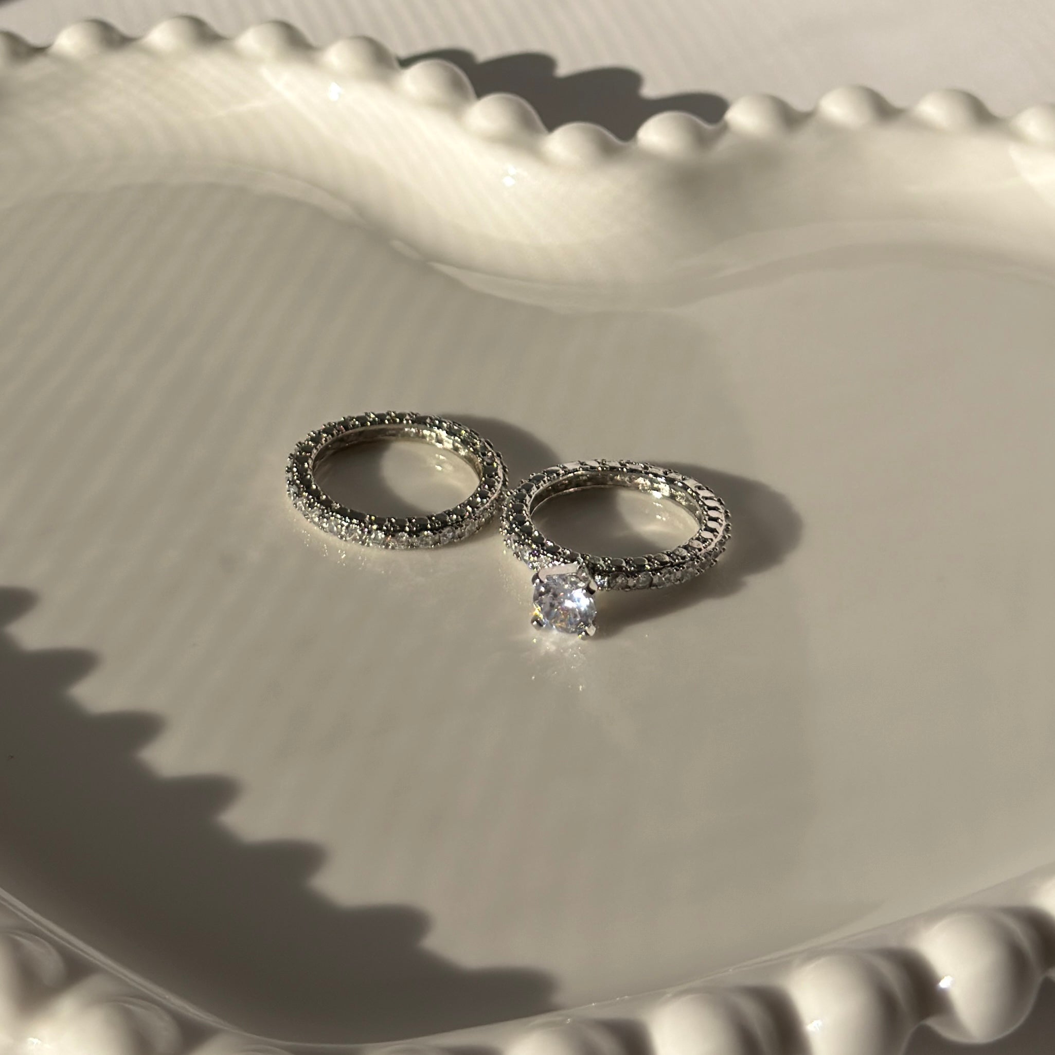 Silver plated Double ring