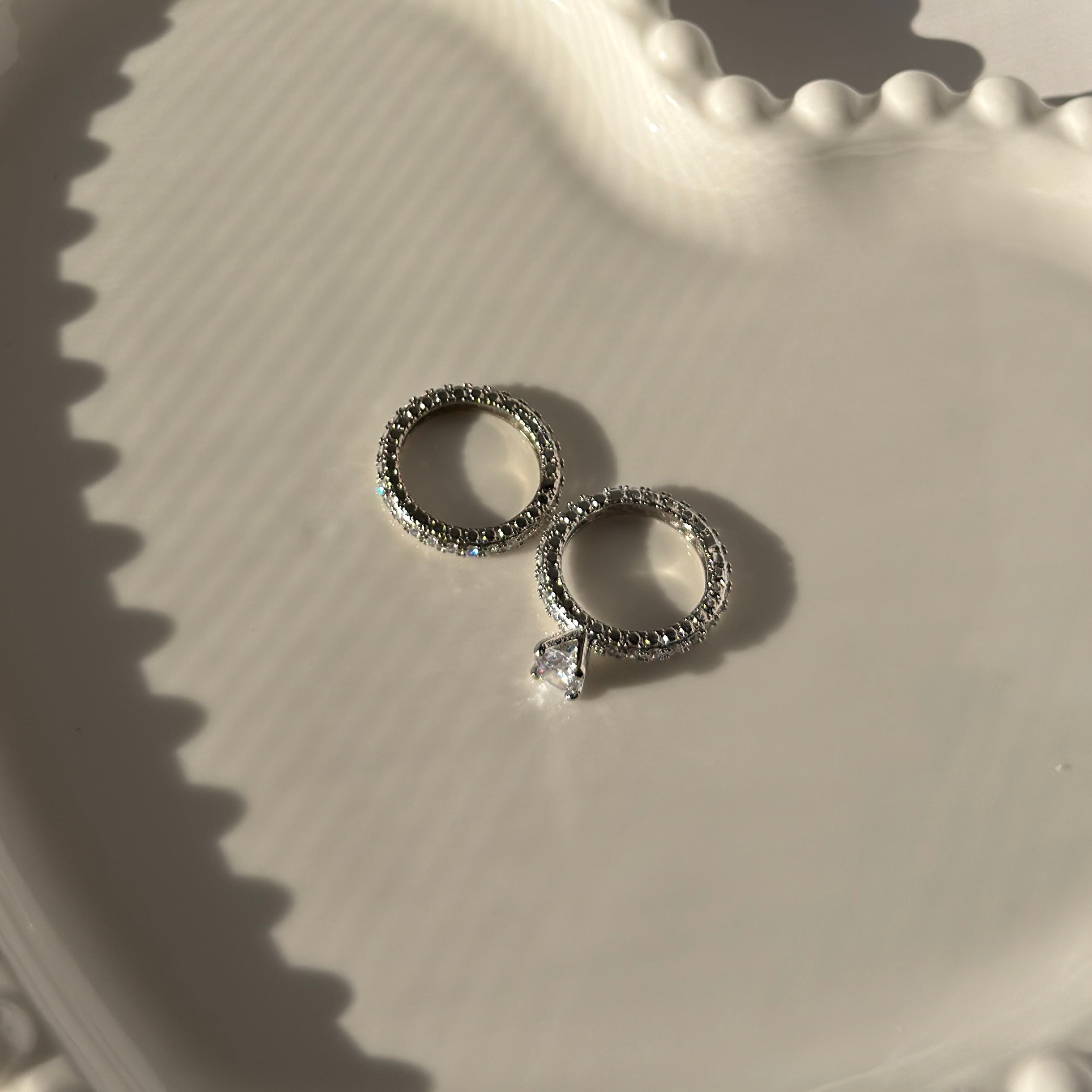 Silver plated Double ring