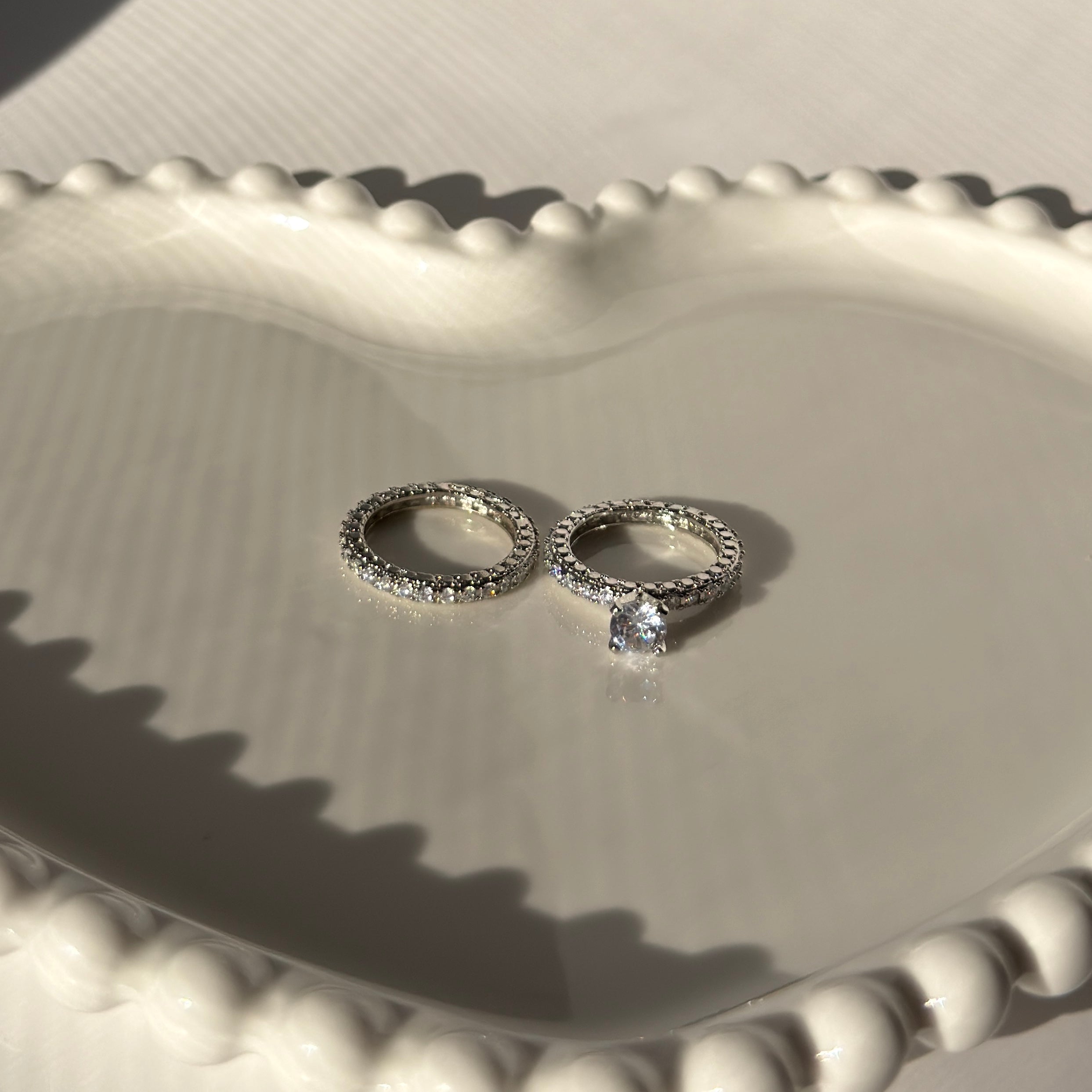 Silver plated Double ring