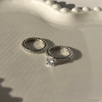 Silver plated Double ring