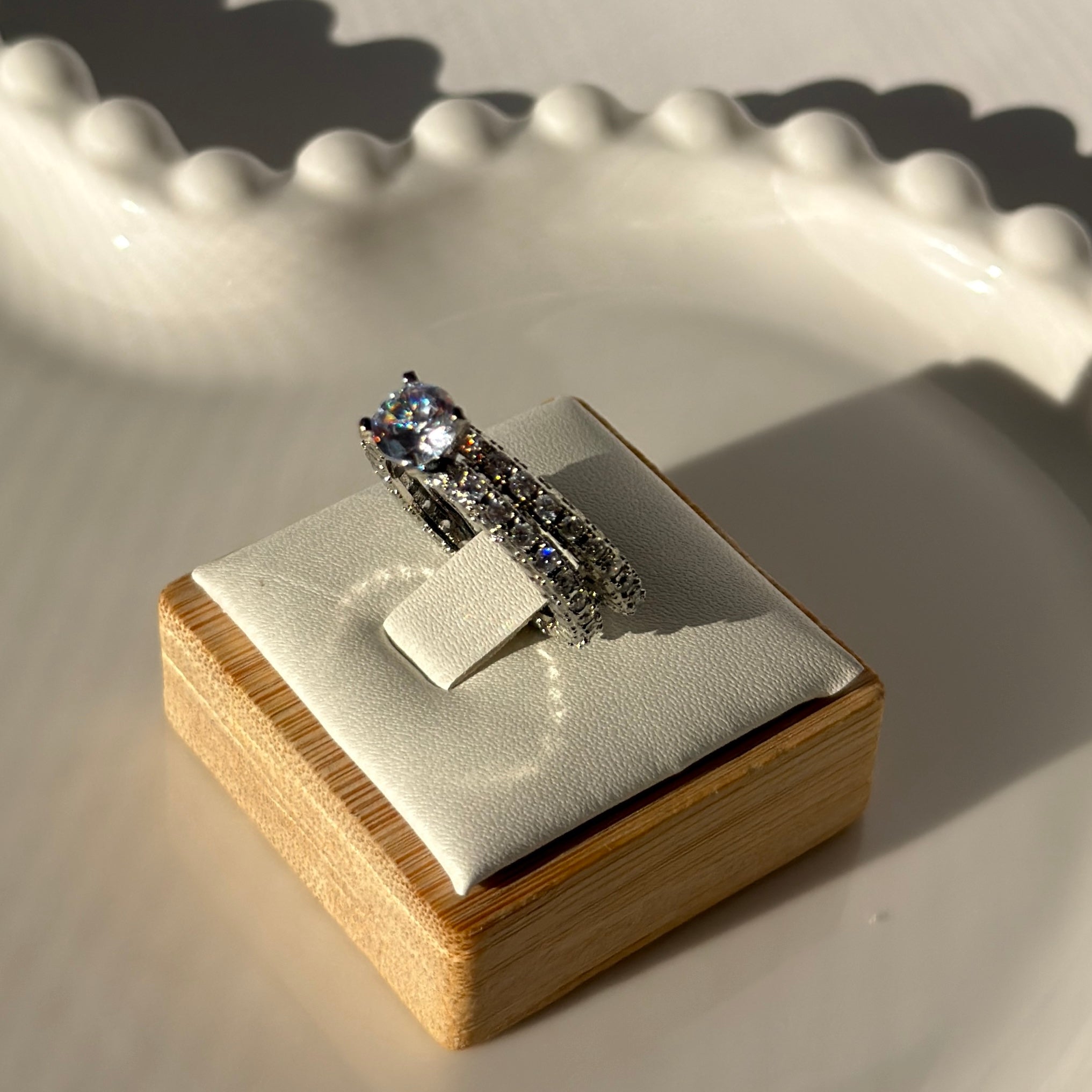 Silver plated Double ring