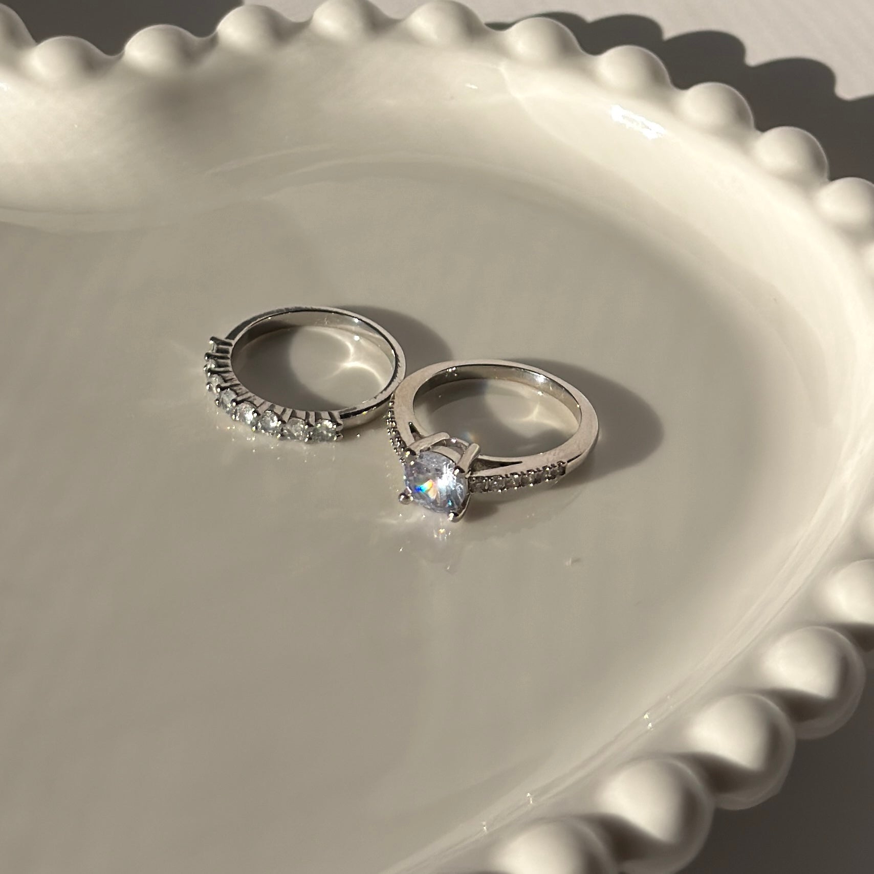 Double ring silver plated