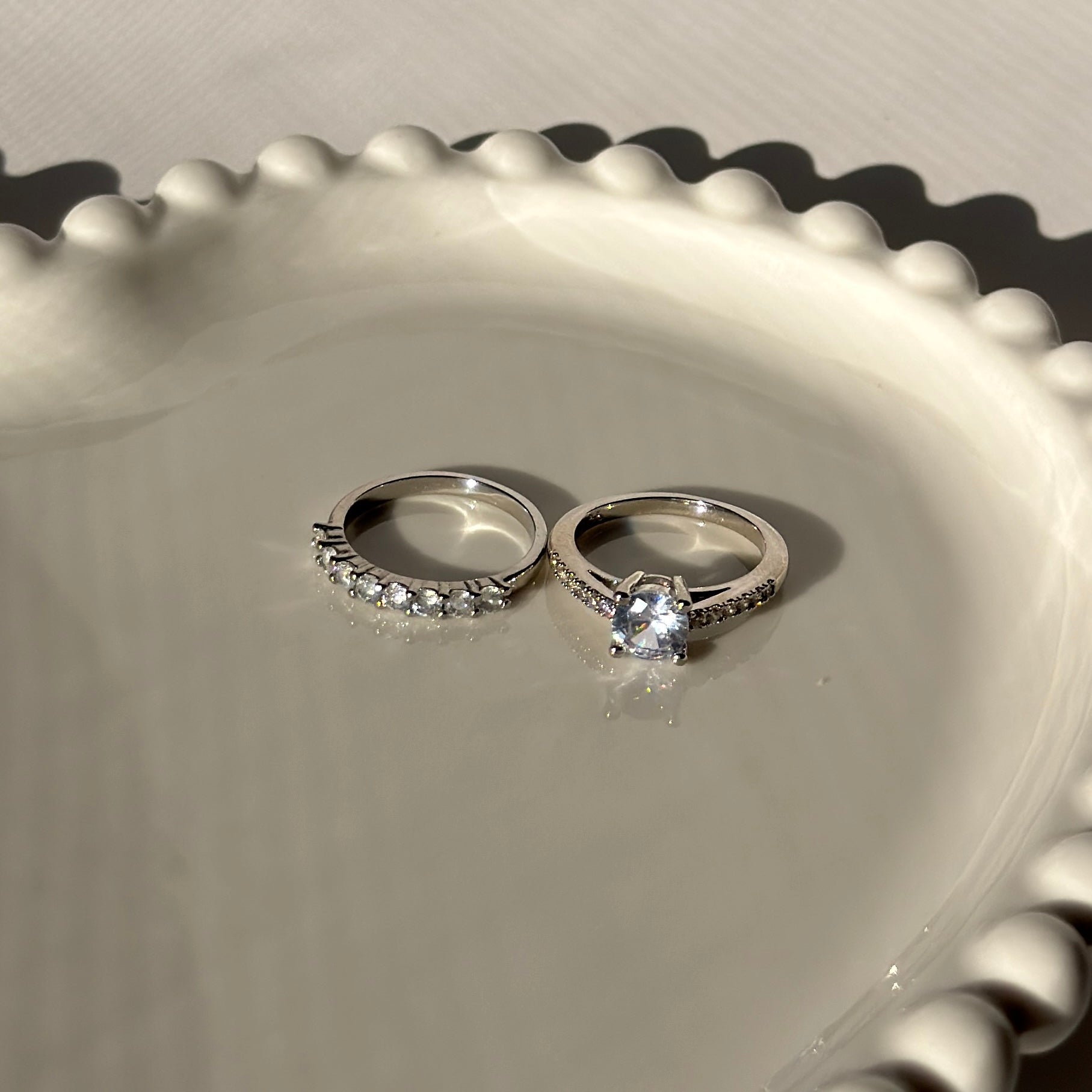 Double ring silver plated