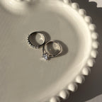 Double ring silver plated