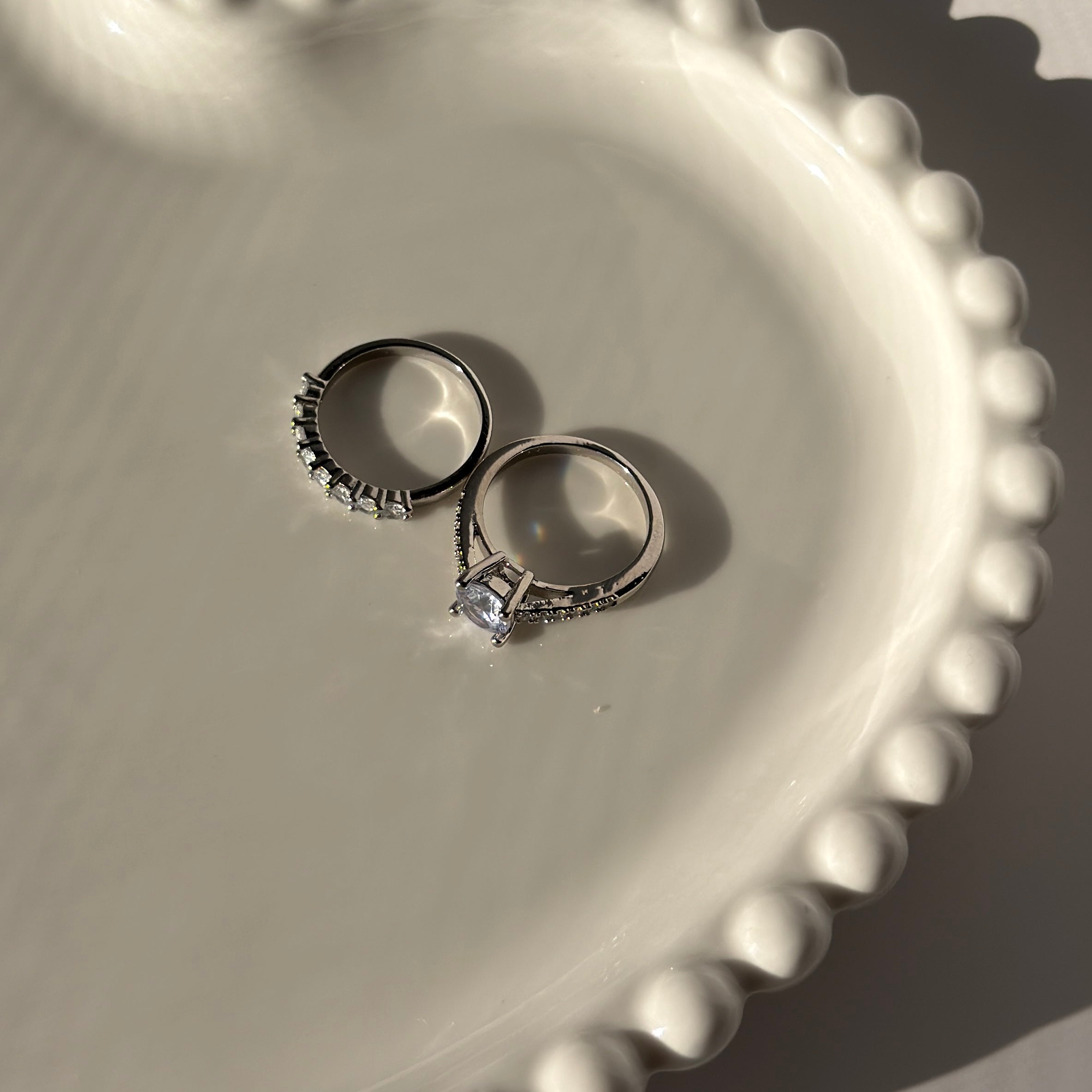 Double ring silver plated