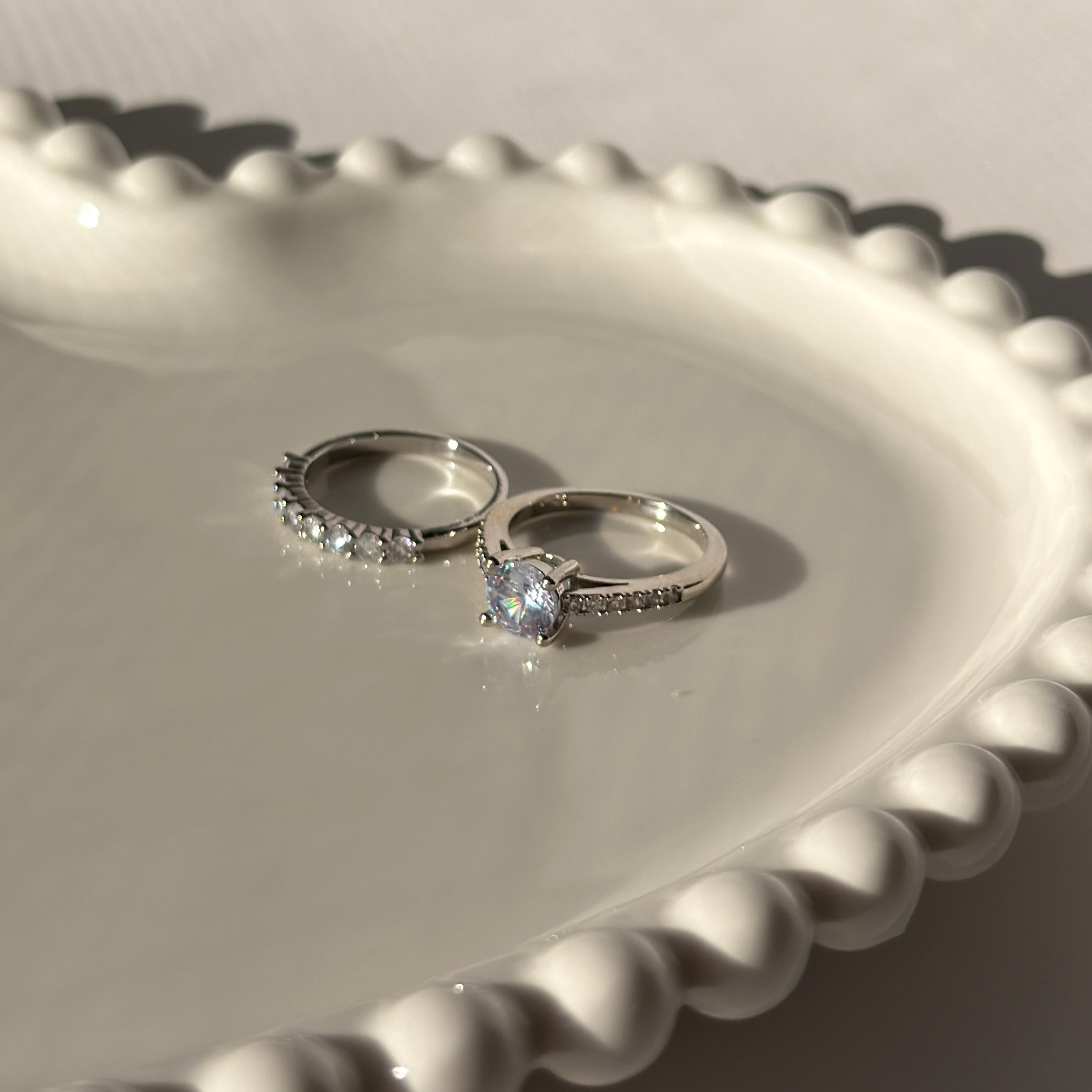 Double ring silver plated