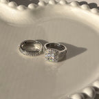Double ring with silver plating